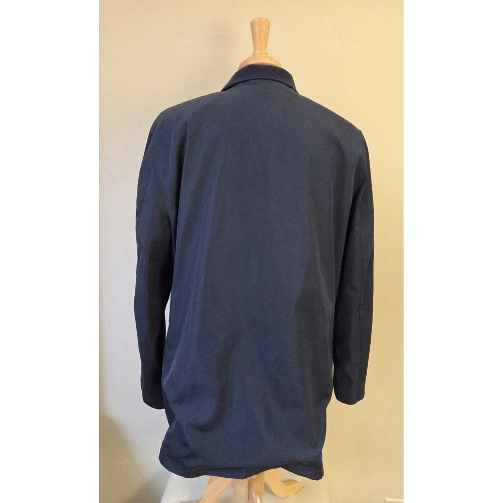 Brooks Brothers 346 Blazer Rain Jacket Coat Men XL Navy Blue Full Zip Snap